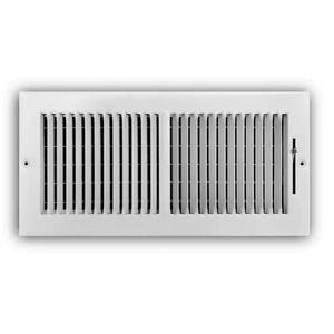 14" x 6" 2-Way Steel Wall / Ceiling Register, White (OD 15.75"L x 7.75"H)
